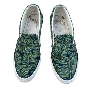 Keds x Rifle Paper Co Slip On Sneakers Low Top Green Palm Print women’s size 8